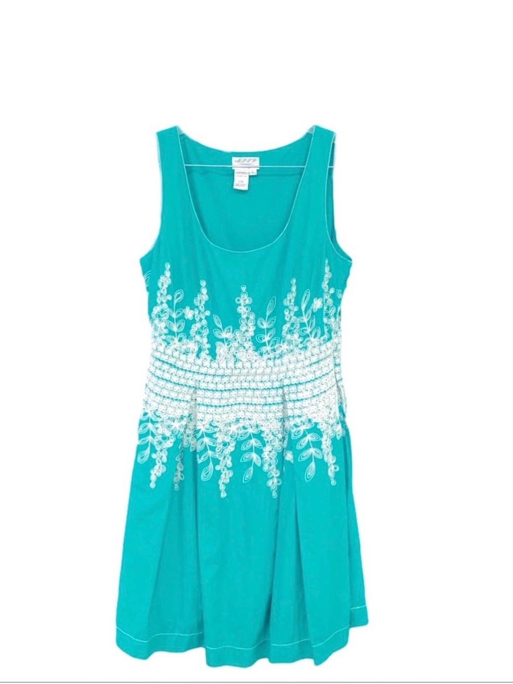 Max Studio Boho Crochet Floral Pleated Dress Large